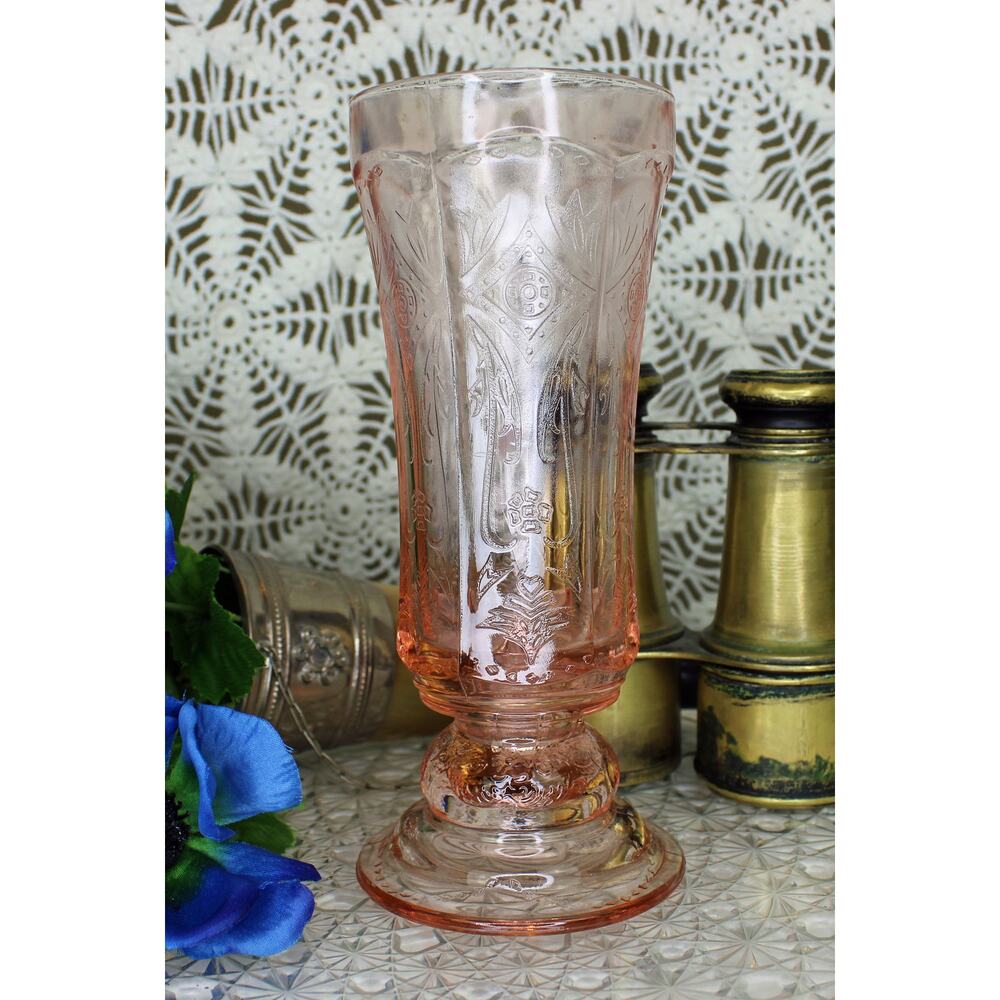 Indiana Sandwich Glass Pink Vase